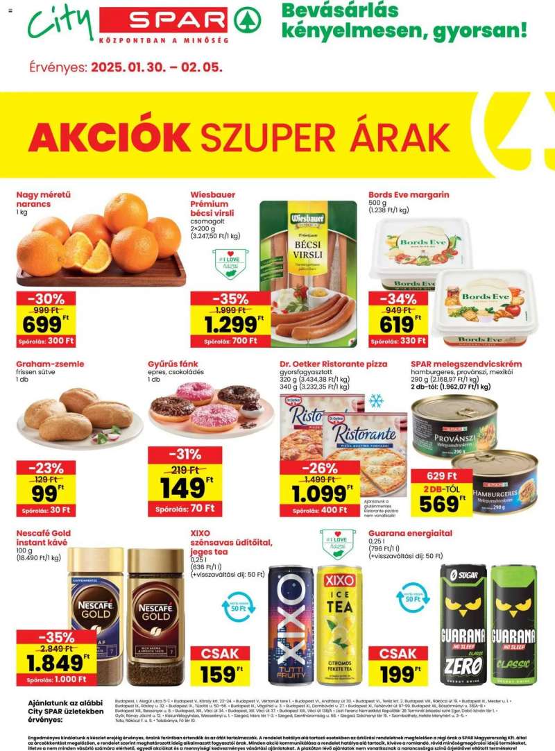 Spar City Spar szórólap 1 oldal