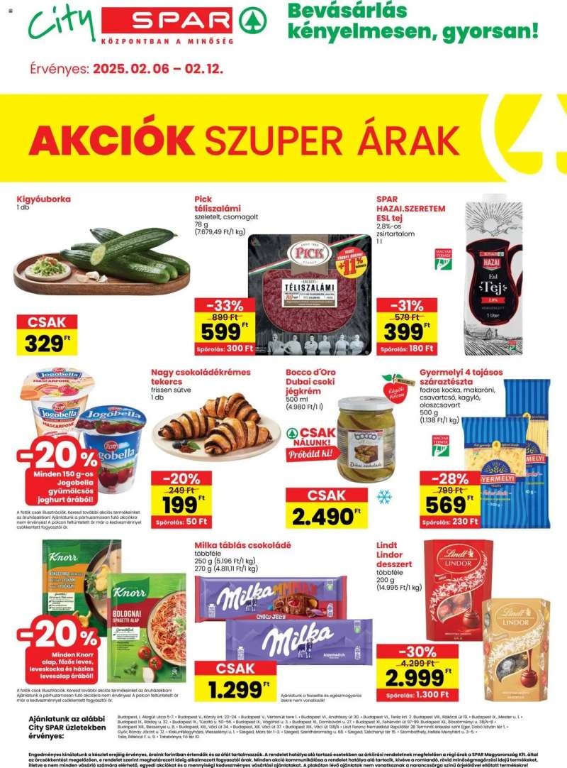 Spar City Spar szórólap 1 oldal