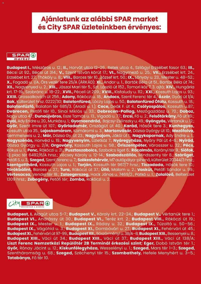 Spar City Spar szórólap 3 oldal