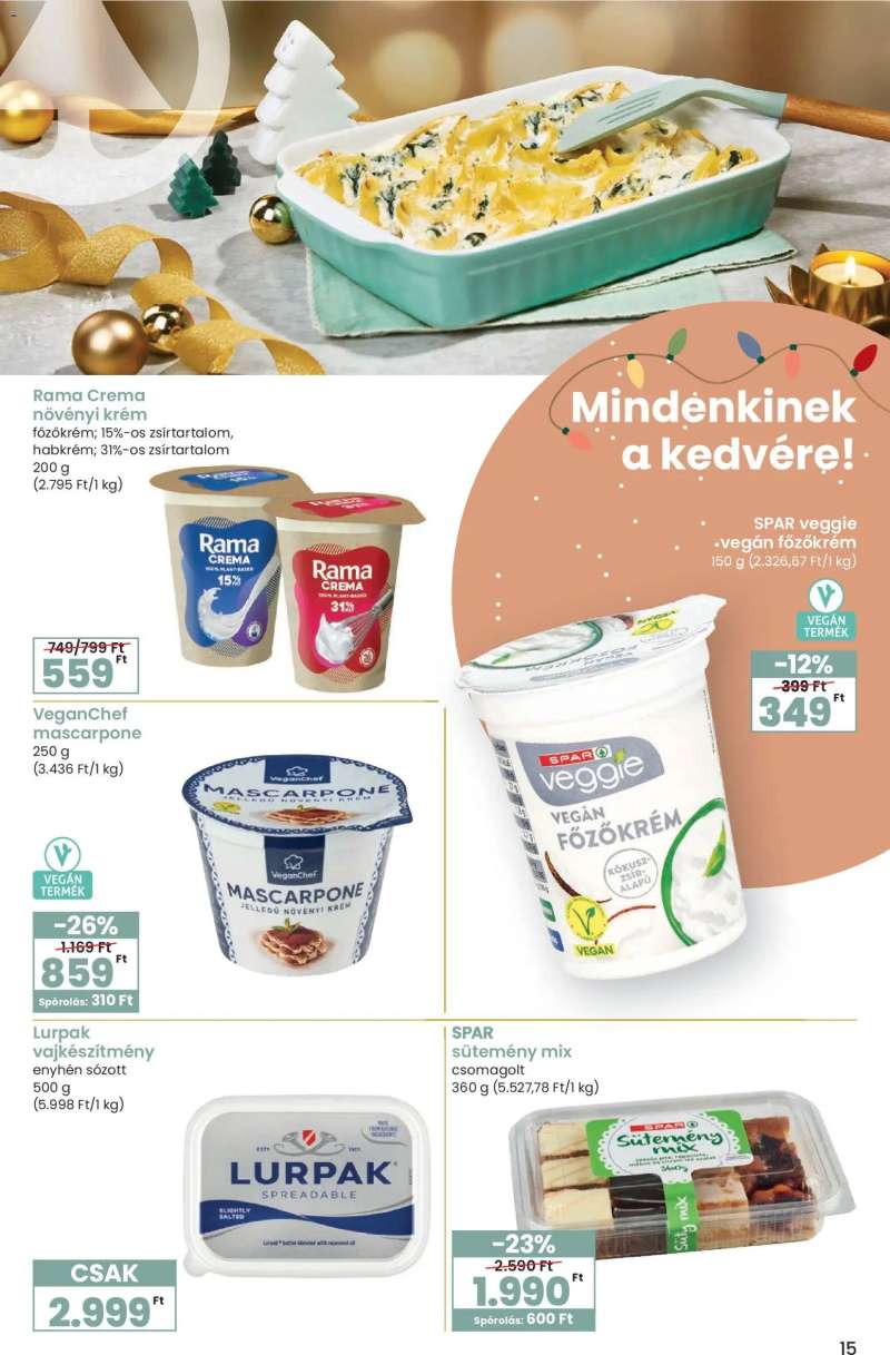 Spar Karácsonyi Ínyenc katalógus 15 oldal