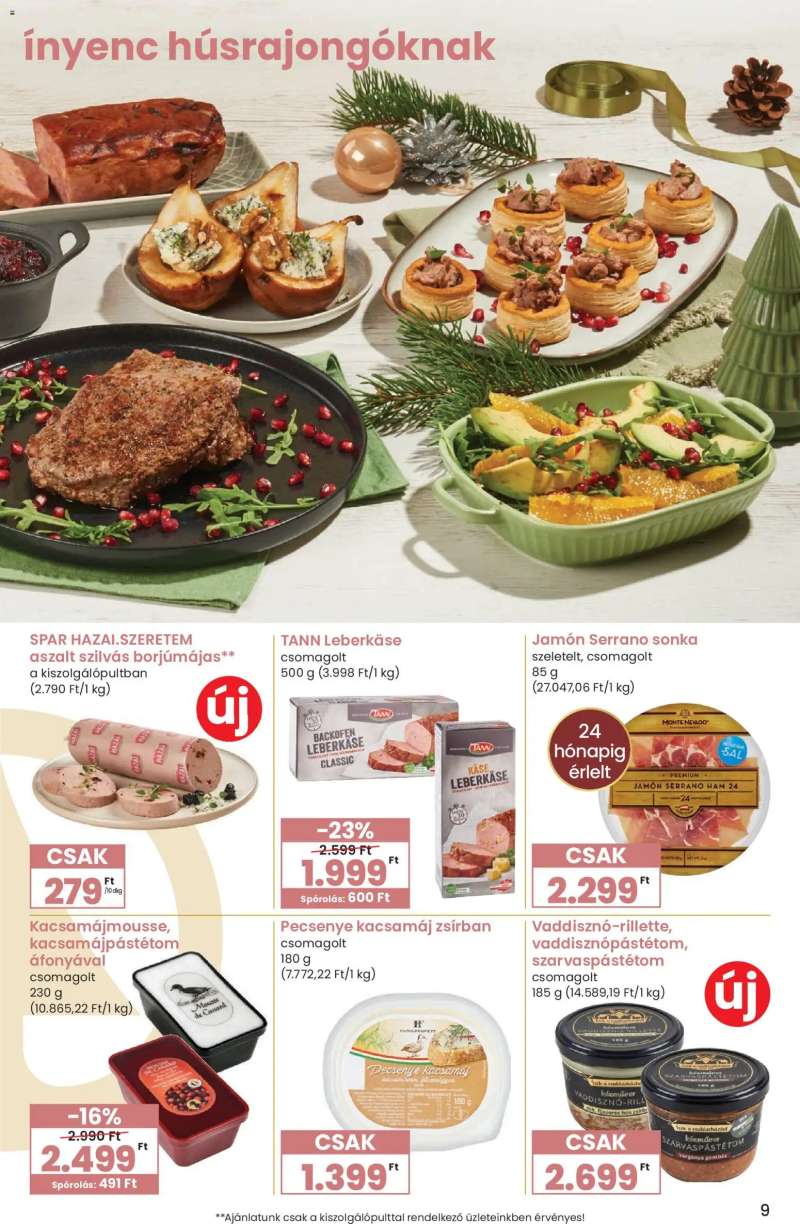 Spar Karácsonyi Ínyenc katalógus 9 oldal