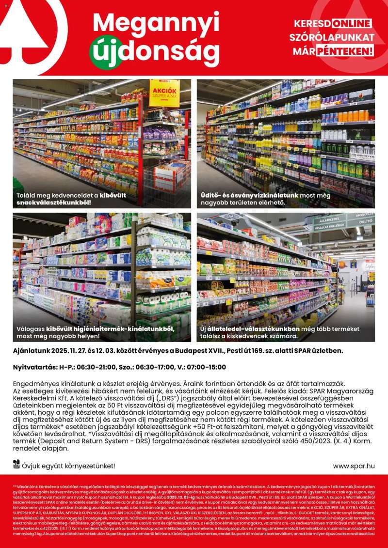 Spar Üzlet megújulás BP. Pesti út 2 oldal