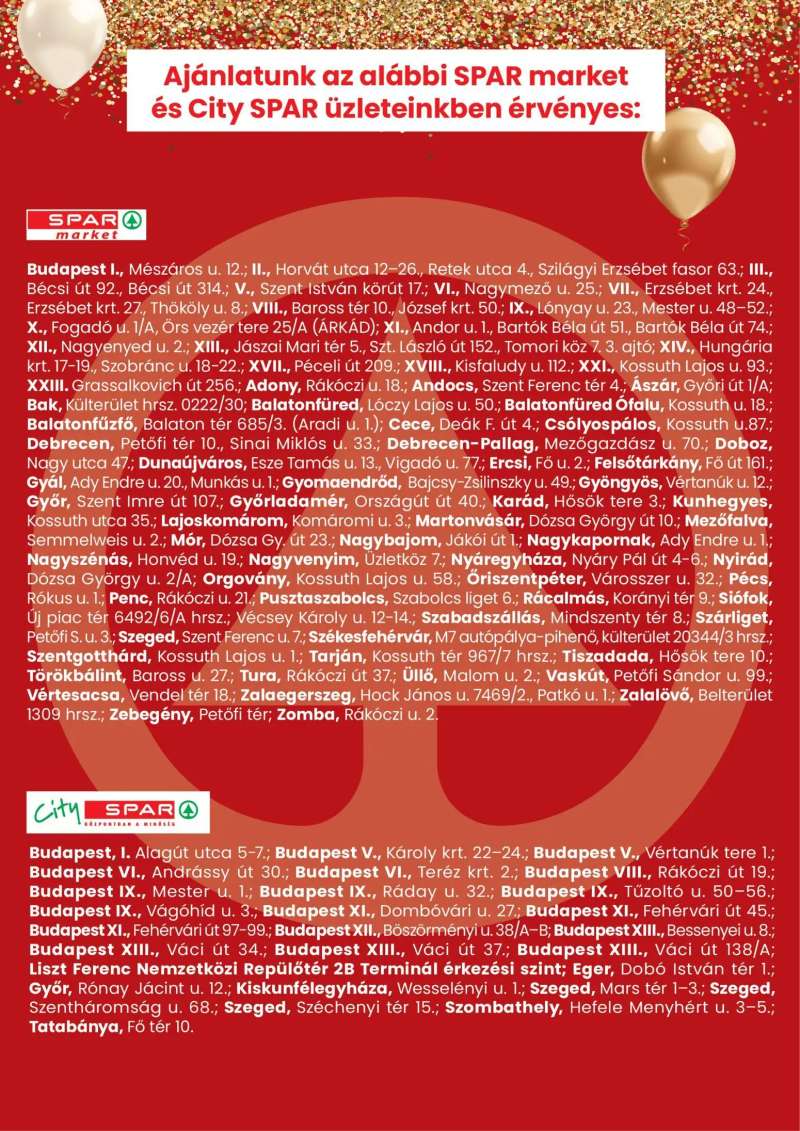 Spar City Spar szórólap 3 oldal