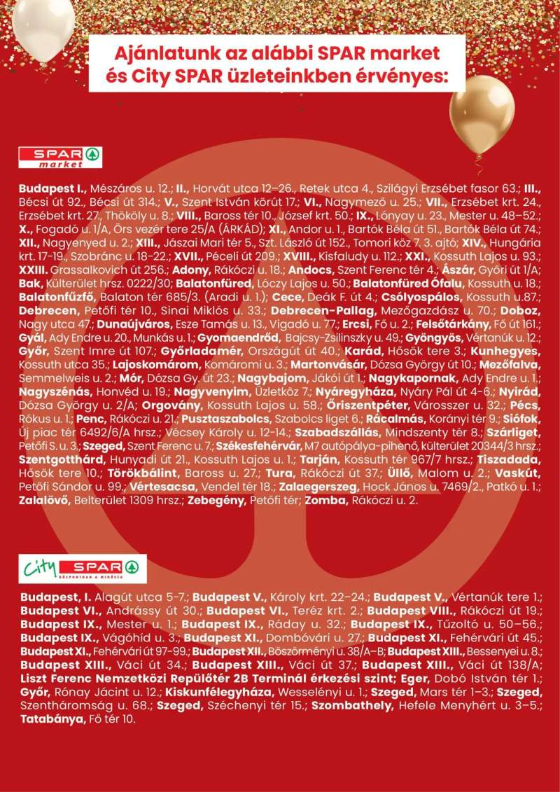 Spar City Spar szórólap 3 oldal
