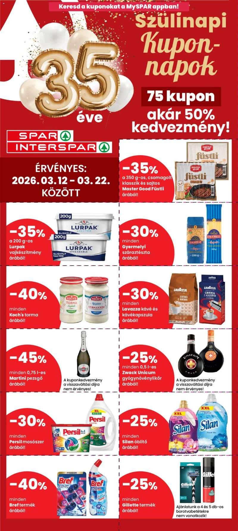 Spar Spar Szülinapi kuponnapok 1 oldal