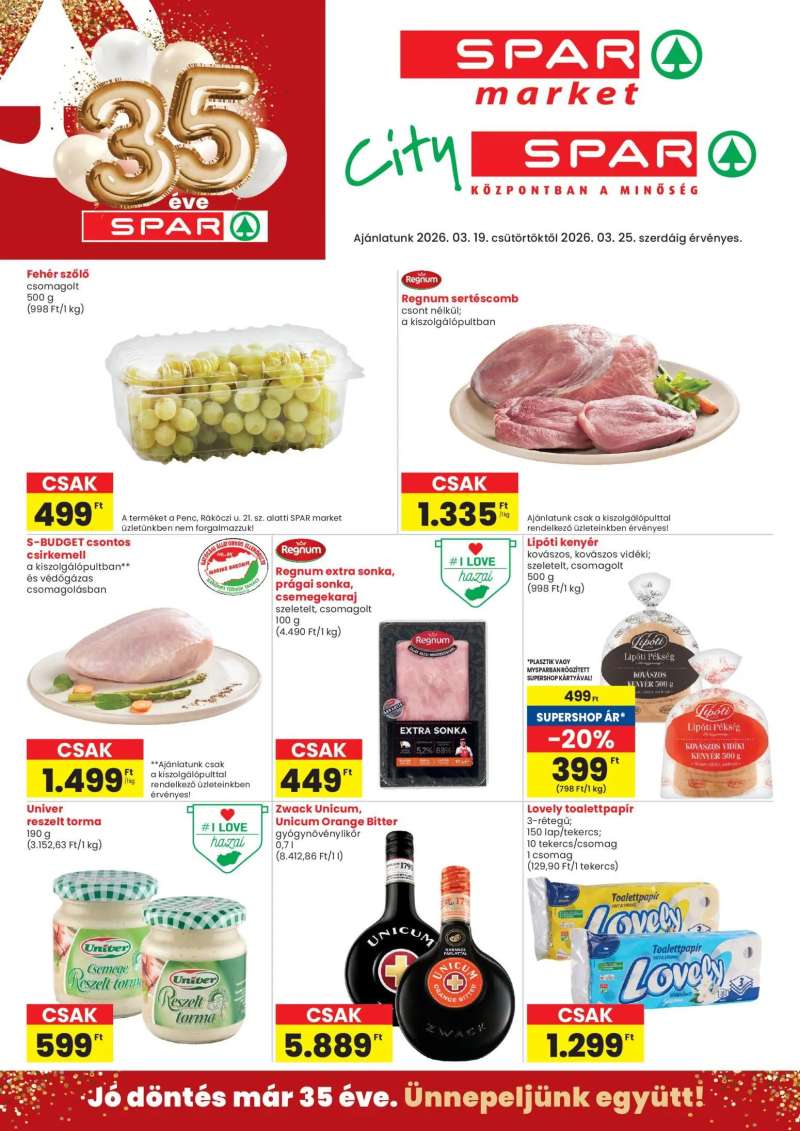 Spar Spar City szórólap 1 oldal