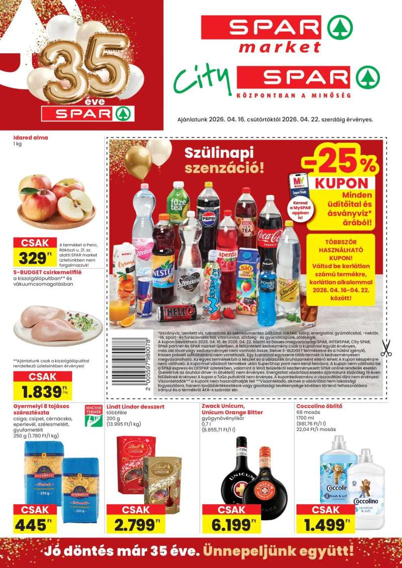 Spar Spar City Spar szórólap 1 oldal