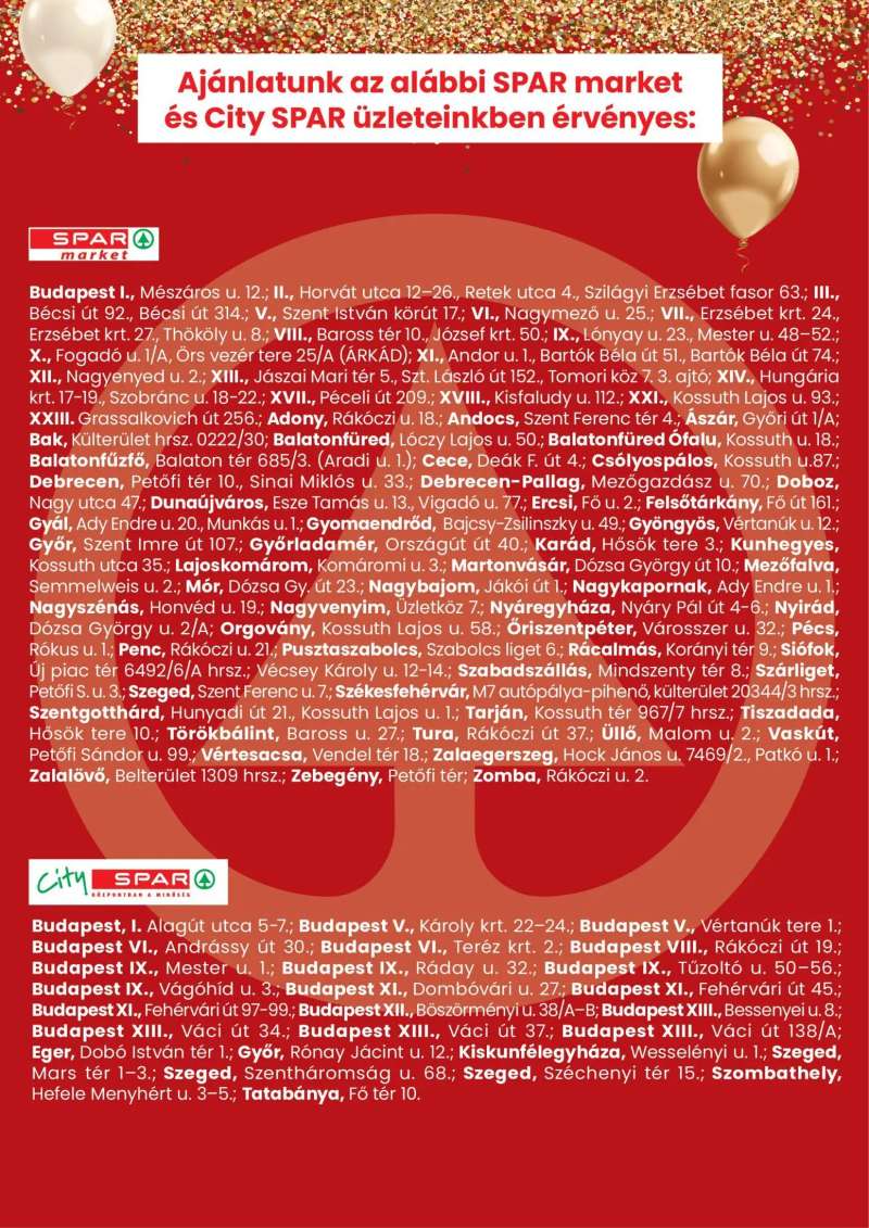 Spar Spar City szórólap 3 oldal