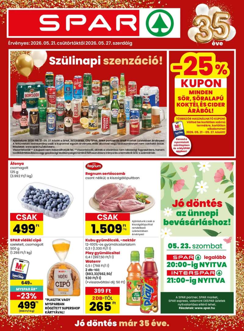 Spar Spar akciós újság 1 oldal