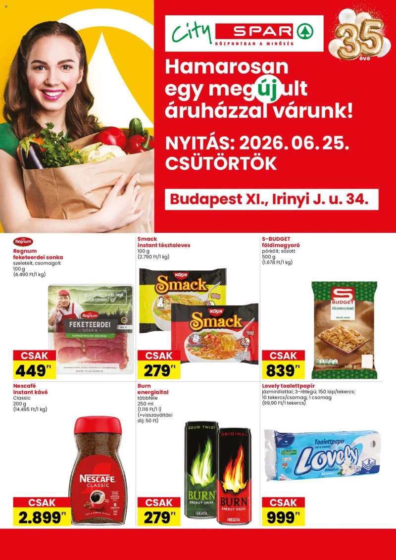 Spar Spar City Bp. Irinyi J. u. üzlet megújulás 1 oldal