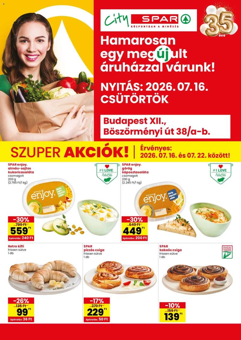 Spar Spar City Bp. XIII. Böszörményi út szórólap 1 oldal