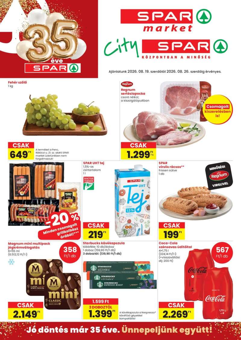 Spar Spar City szórólap 1 oldal