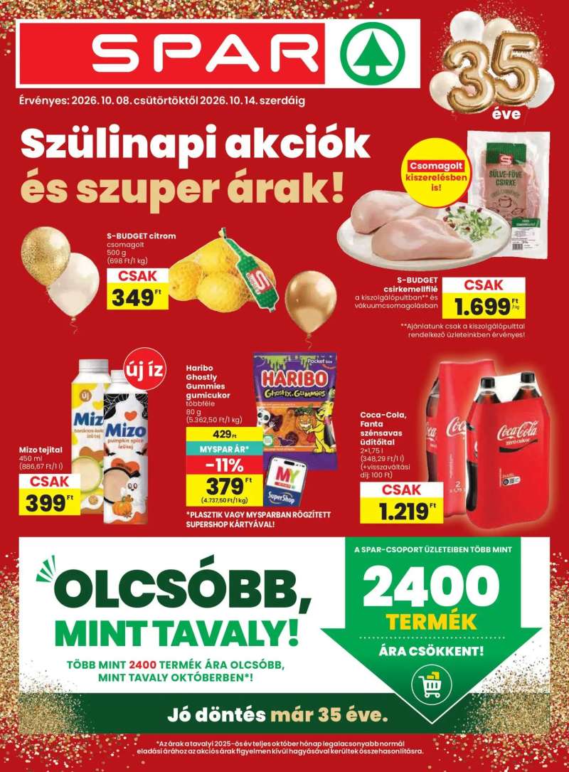 Spar Spar akciós újság 1 oldal