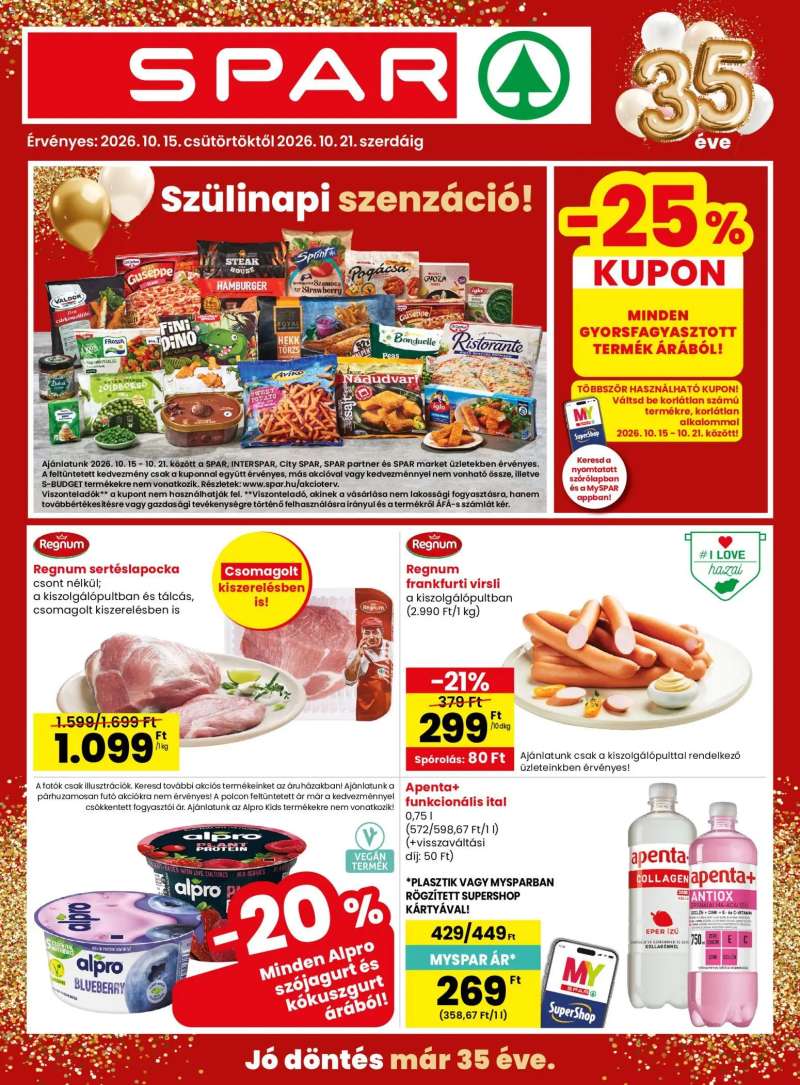 Spar Spar akciós újság 1 oldal