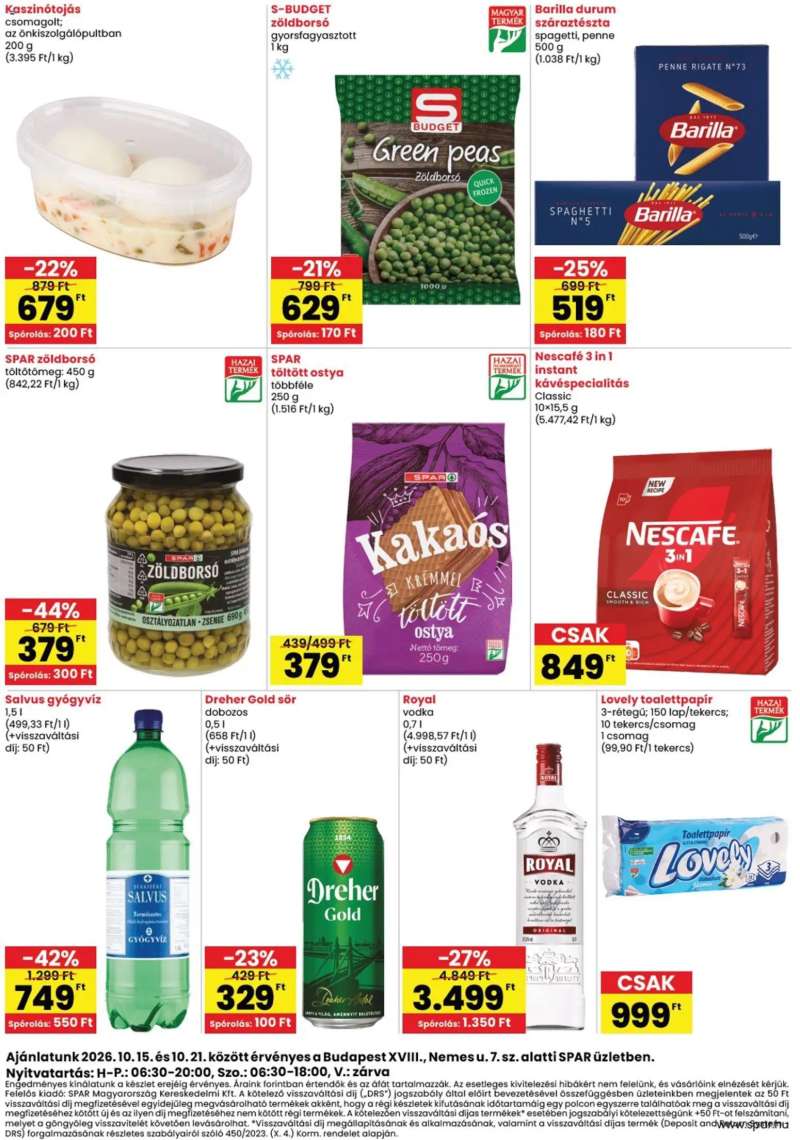 Spar Spar akciós újság Budapest 2 oldal