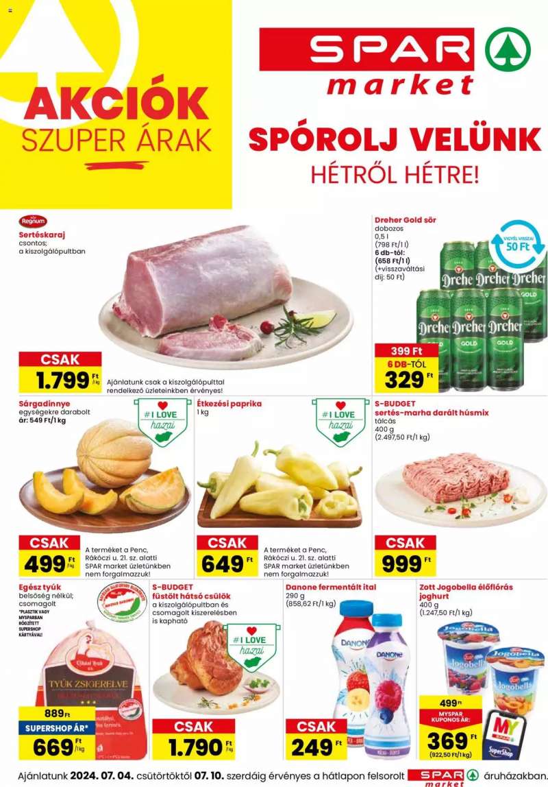 Spar Market Akciós újság Spar Market 1 oldal