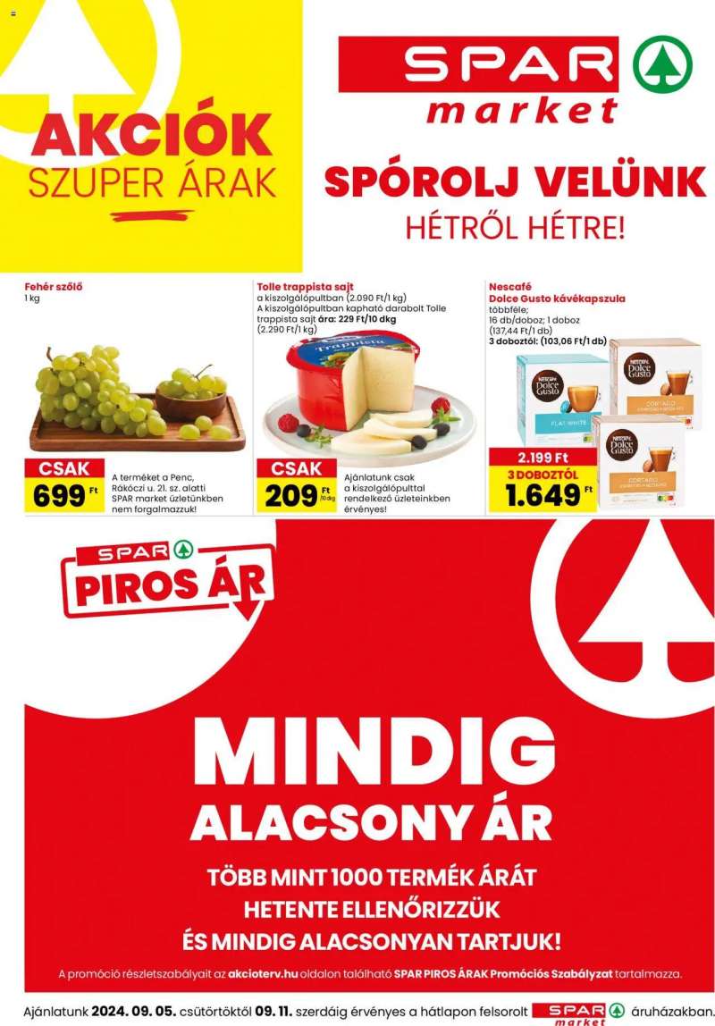 Spar Market Akciós újság Spar Market 1 oldal