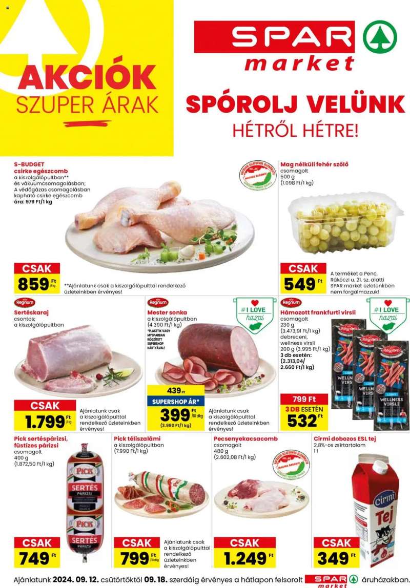 Spar Market Akciós újság Spar Market 1 oldal