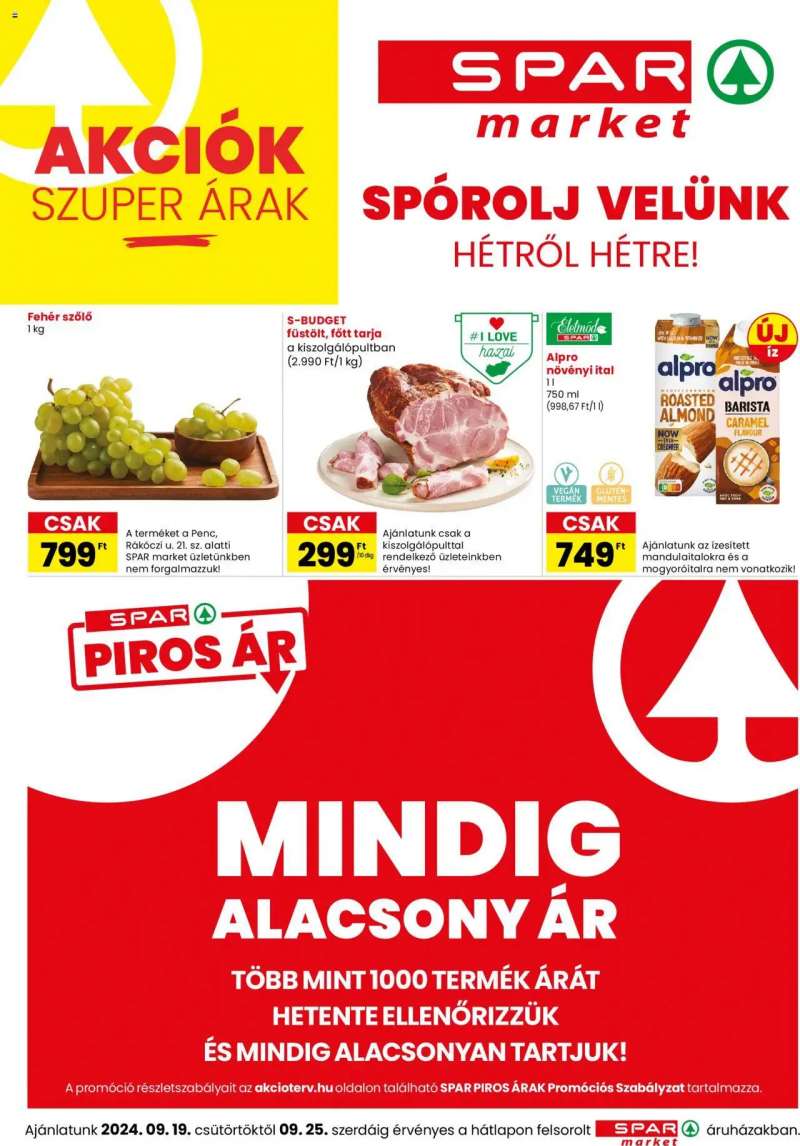 Spar Market Akciós újság Spar Market 1 oldal