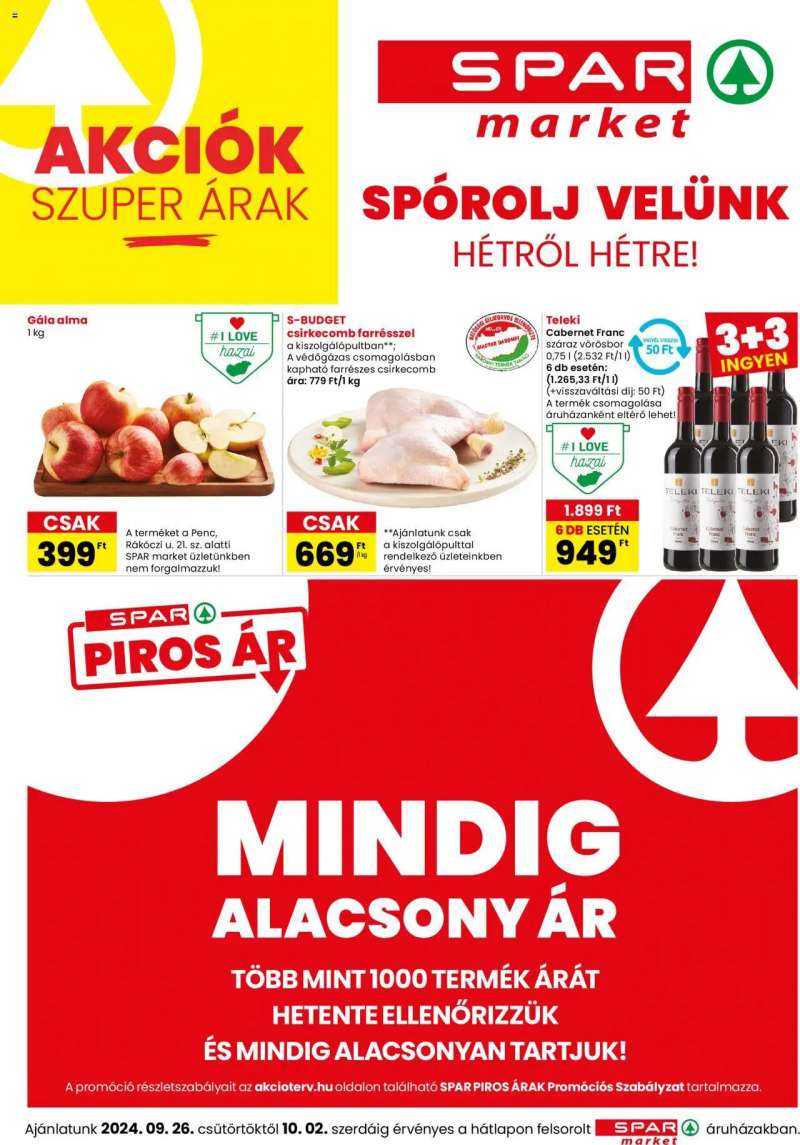 Spar Market Akciós újság Spar Market 1 oldal