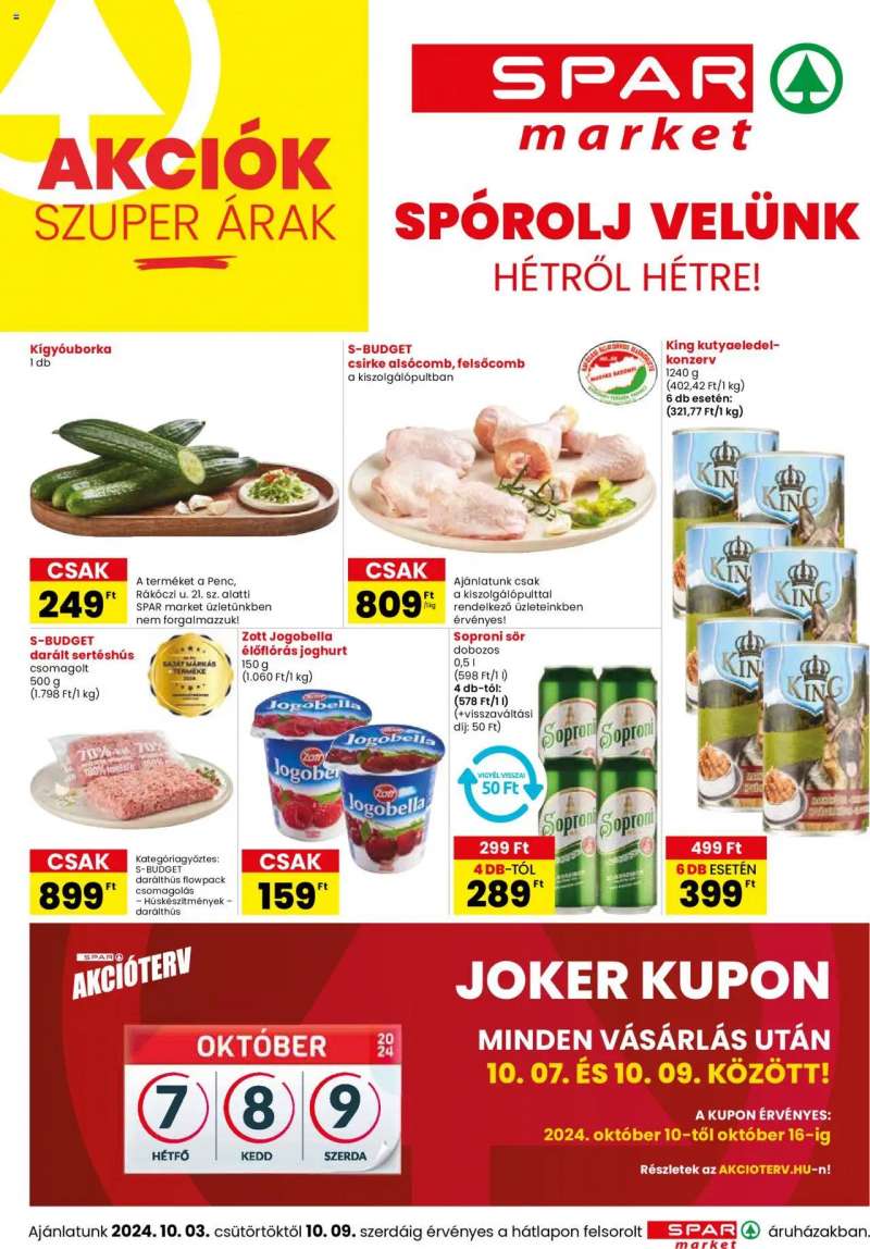 Spar Market Akciós újság Spar Market 1 oldal