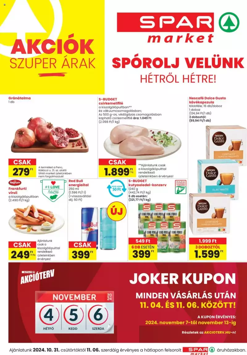 Spar Market Akciós újság Spar Market 1 oldal