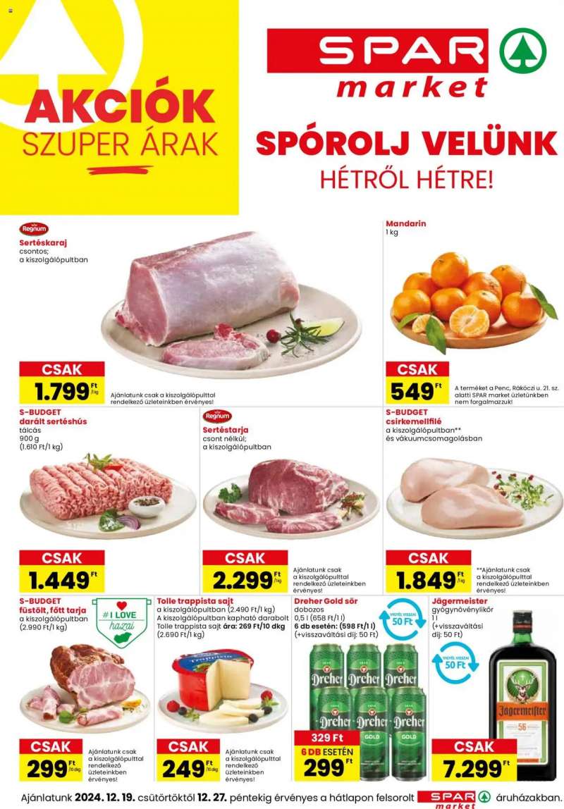 Spar Market Akciós újság Spar Market 1 oldal