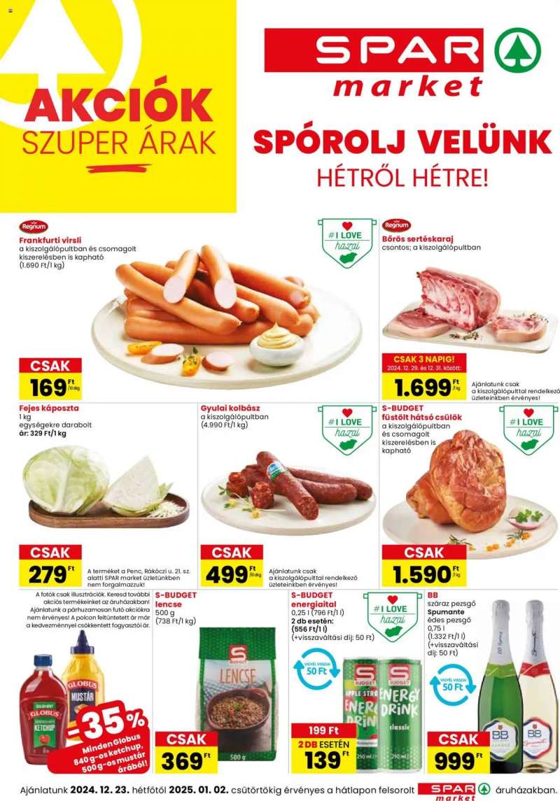 Spar Market Akciós újság Spar Market 1 oldal