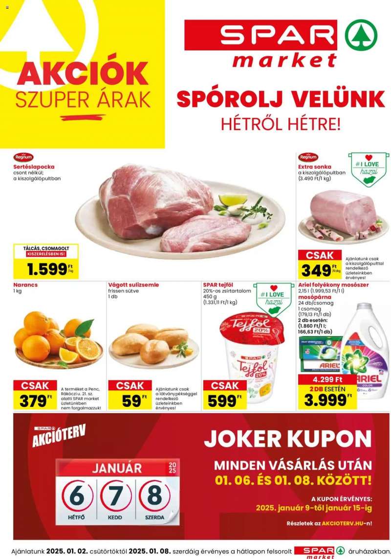 Spar Market Akciós újság Spar Market 1 oldal