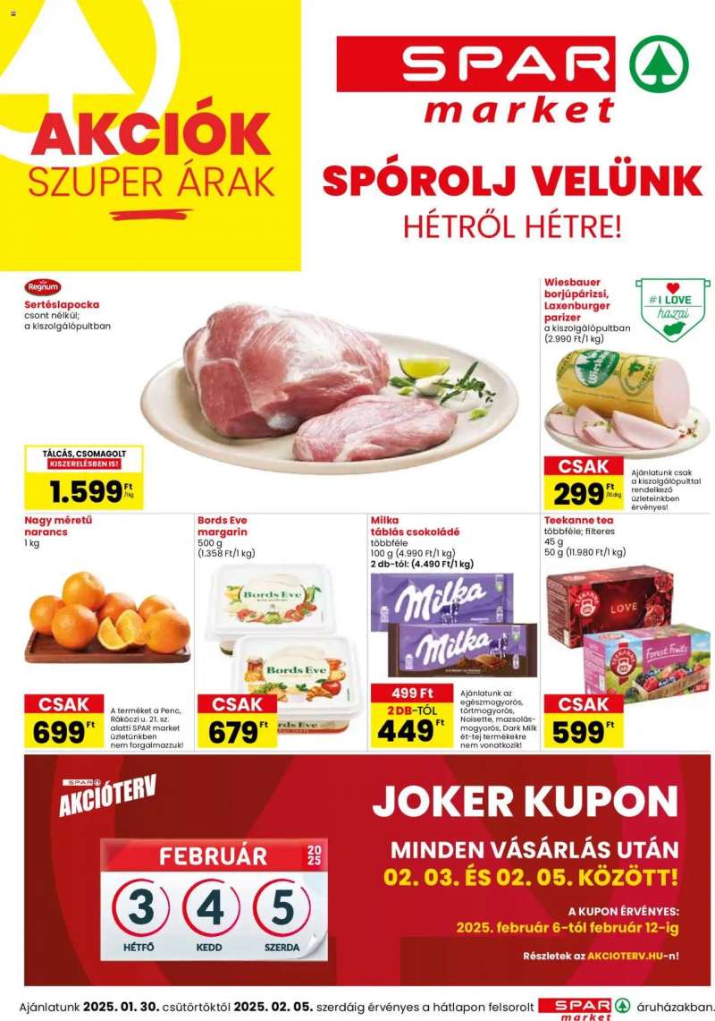 Spar Market Akciós újság Spar Market 1 oldal