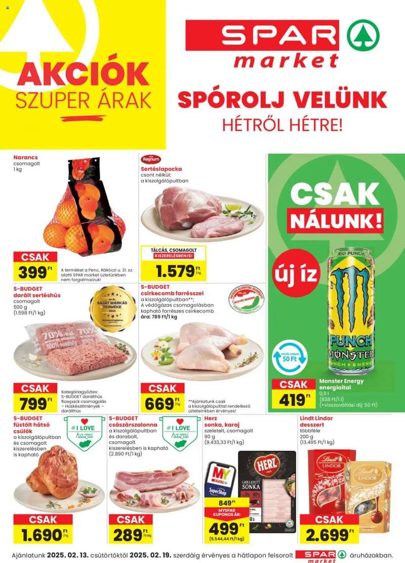 Spar Market Akciós újság Spar Market 1 oldal