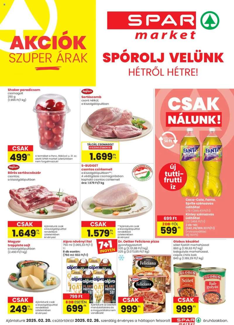 Spar Market Akciós újság Spar Market 1 oldal