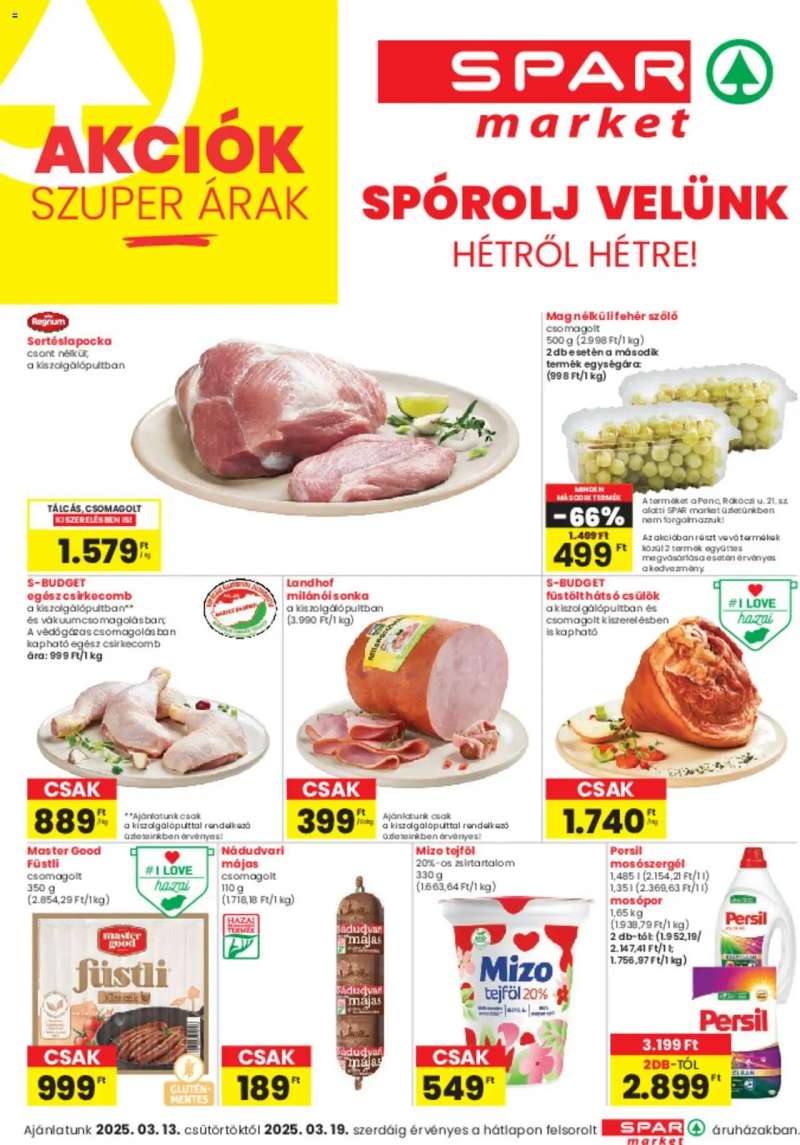 Spar Market Akciós újság Spar Market 1 oldal