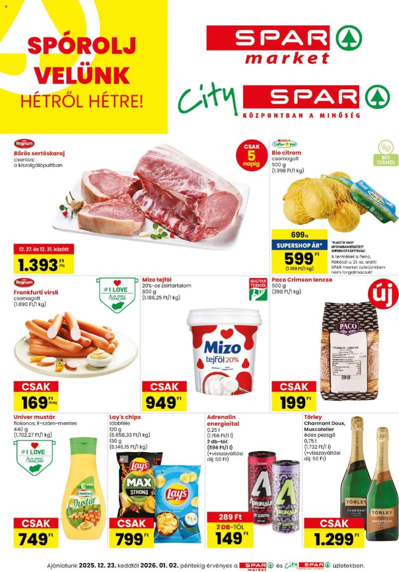 Spar Market Akciós újság Spar Market 1 oldal
