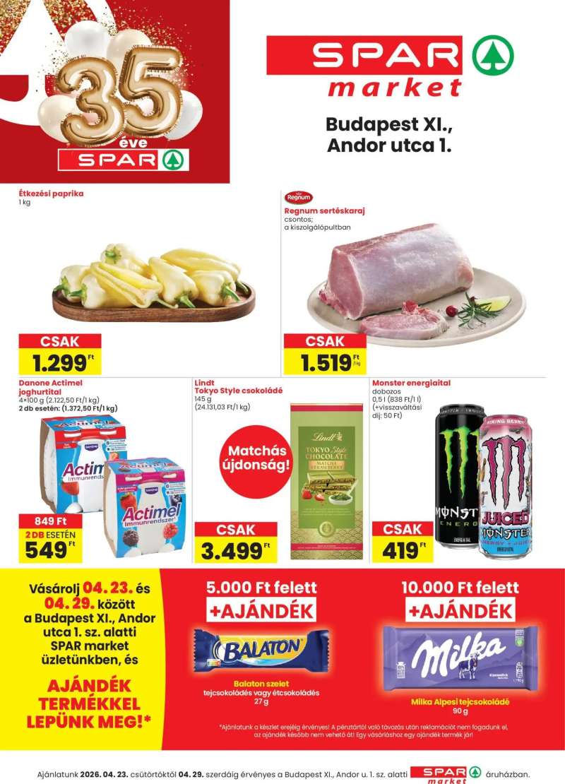 Spar Market Spar Market Bp XI., Andor utca 1 szórólap 1 oldal