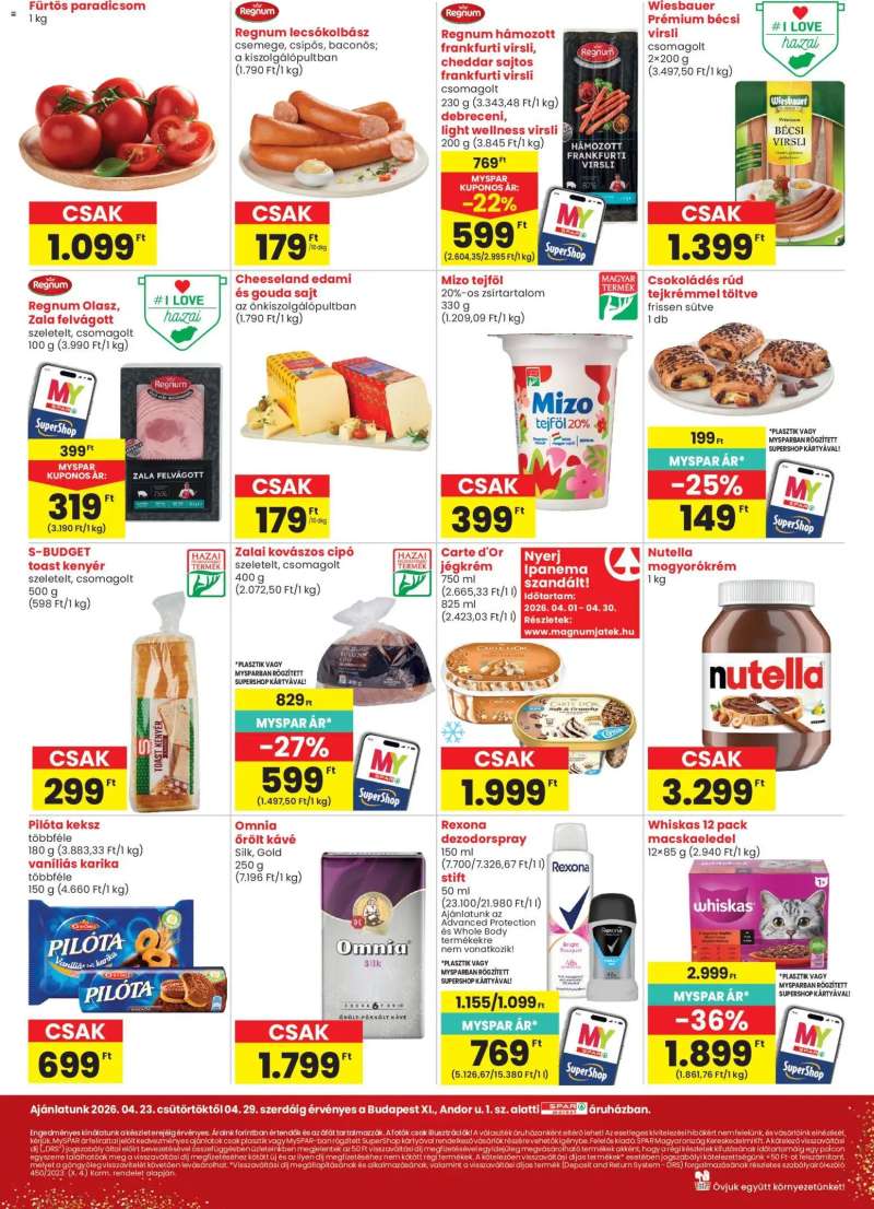 Spar Market Spar Market Bp XI., Andor utca 1 szórólap 2 oldal