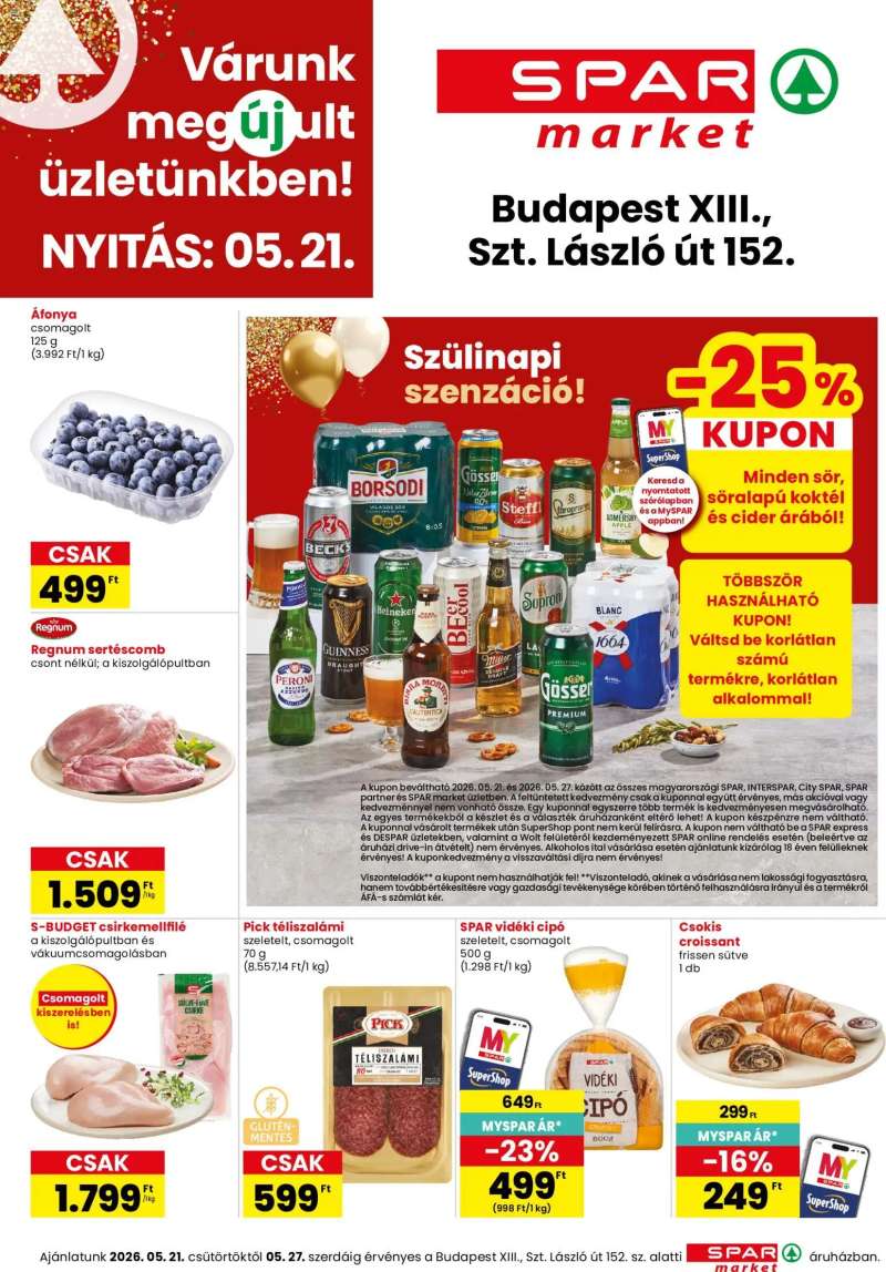 Spar Market Spar Market Bp. XIII. Szt. László út 152. üzlet megújulás 1 oldal