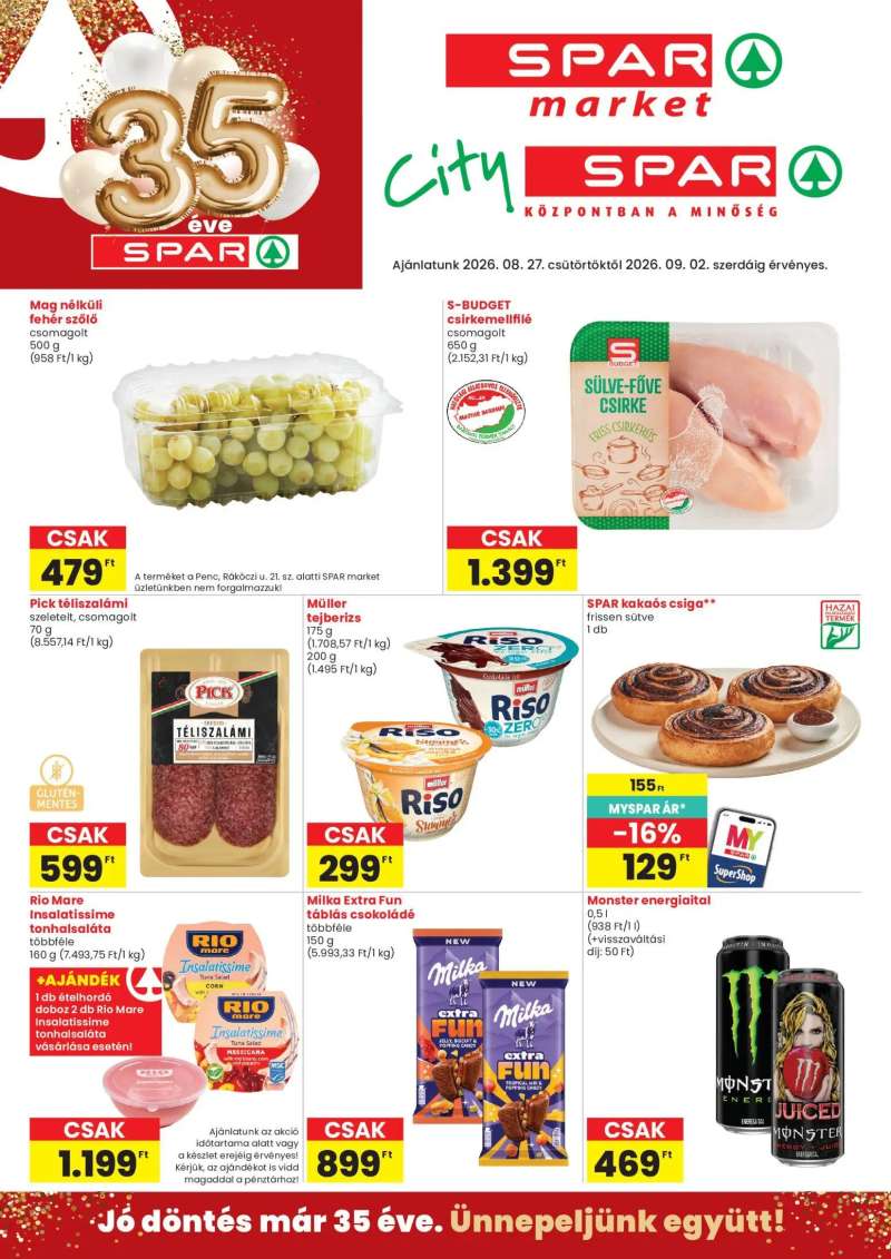 Spar Market Spar Market akciós újság 1 oldal