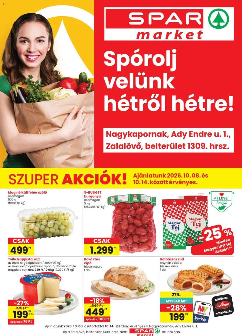Spar Market Spar Market Nagykapornak, Zalalovő szórólap 1 oldal