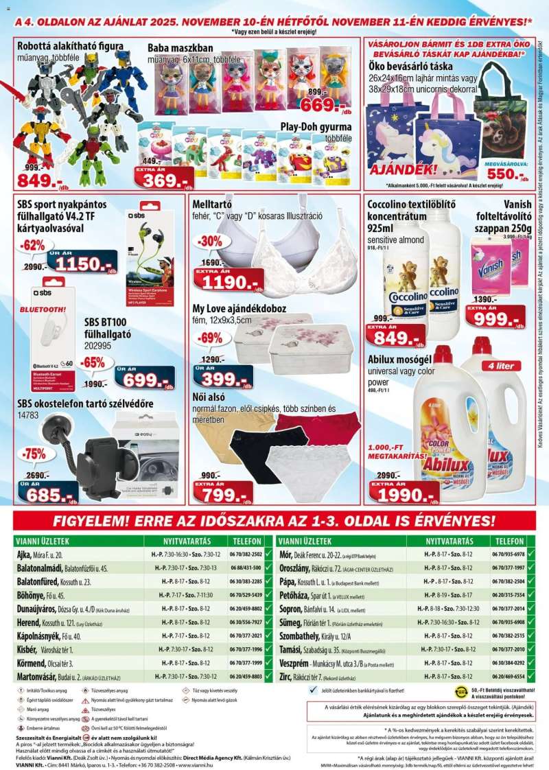 Vianni Akciós újság Vianni 4 oldal