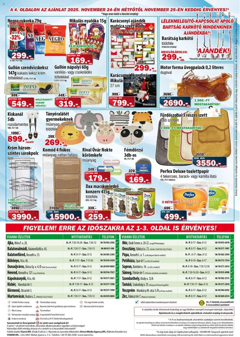 Vianni Akciós újság Vianni 4 oldal