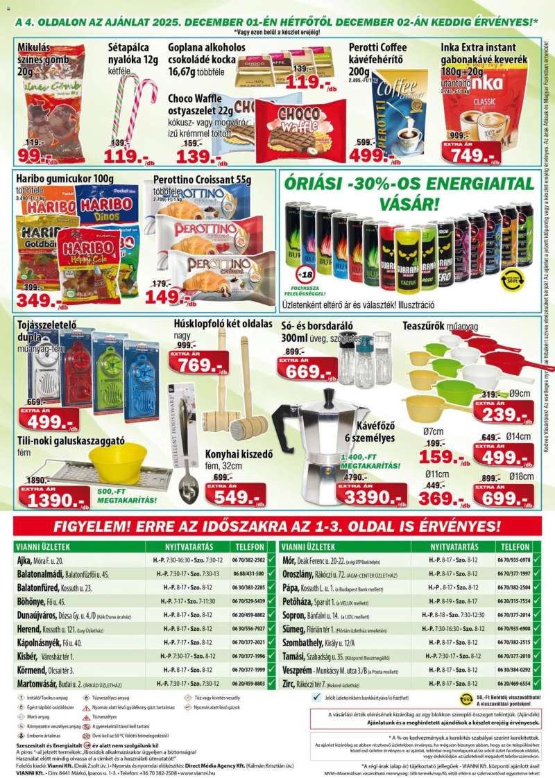 Vianni Akciós újság Vianni 4 oldal