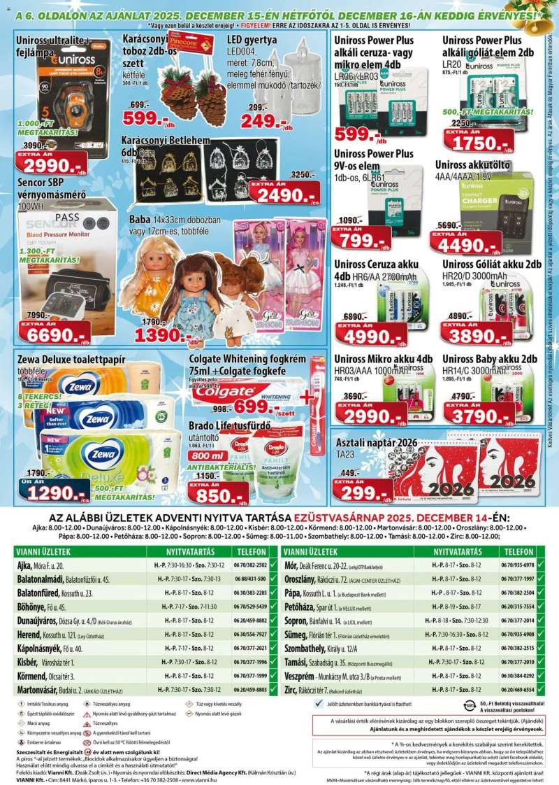 Vianni Akciós újság Vianni 6 oldal