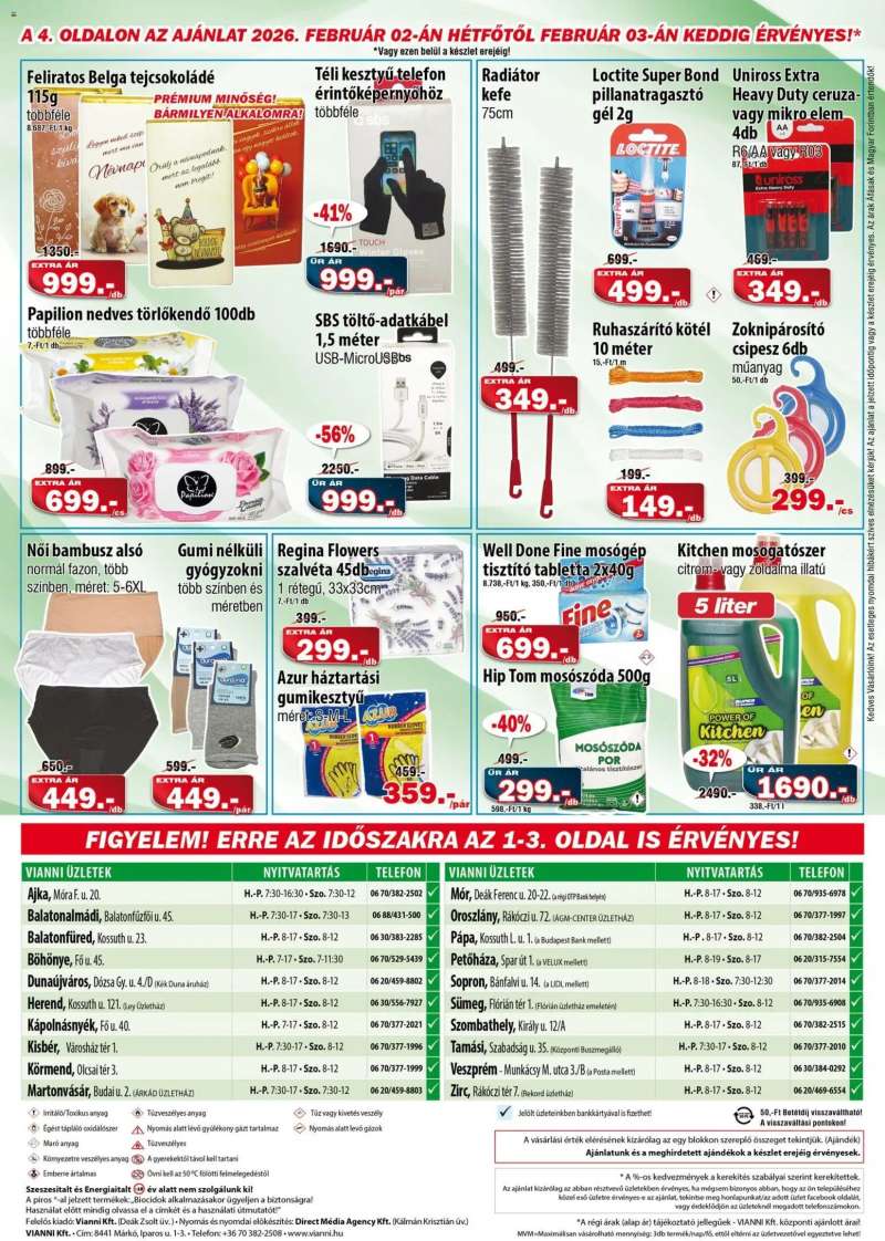 Vianni Akciós újság Vianni 4 oldal