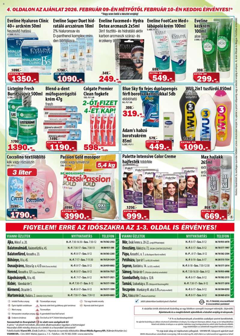 Vianni Akciós újság Vianni 4 oldal