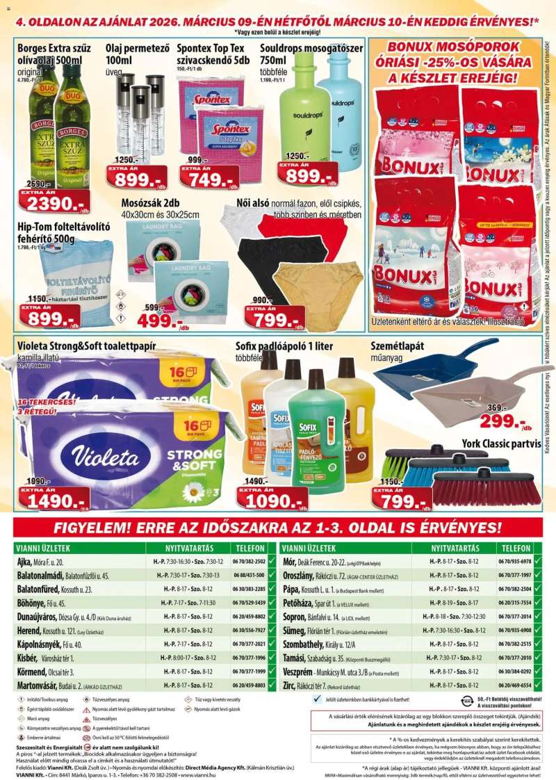 Vianni Vianni akciós újság 4 oldal