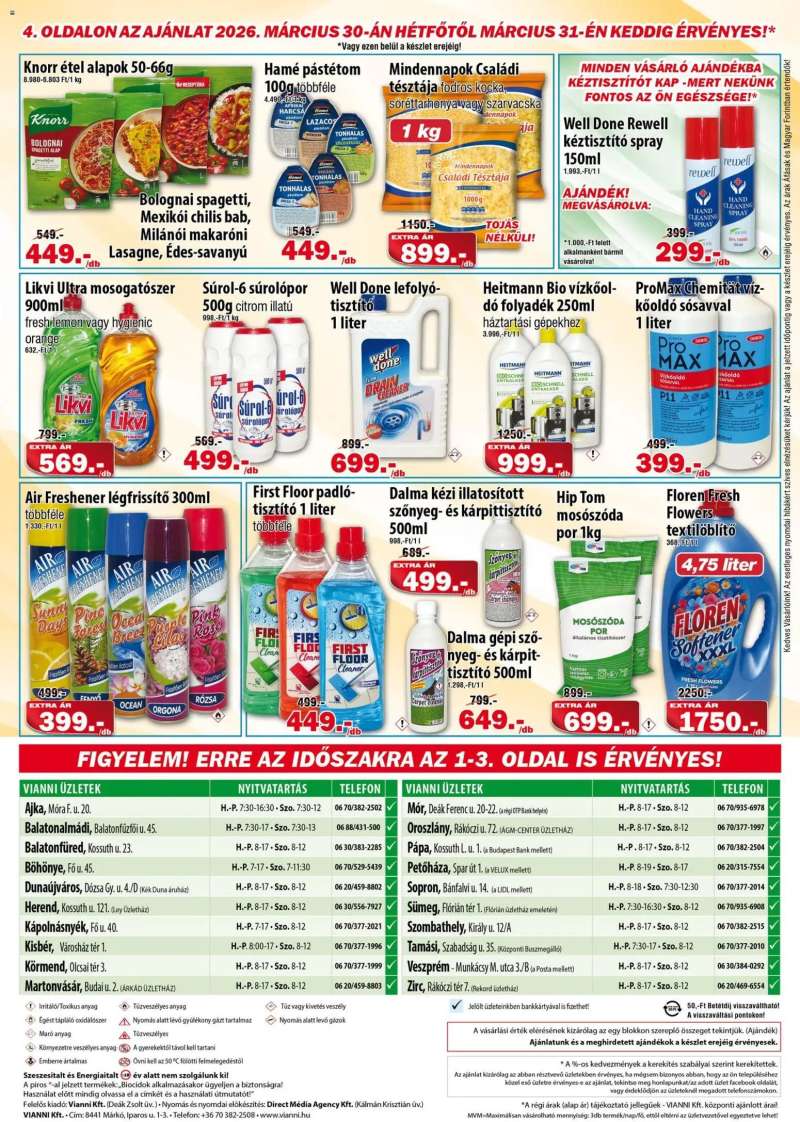 Vianni Vianni akciós újság 4 oldal