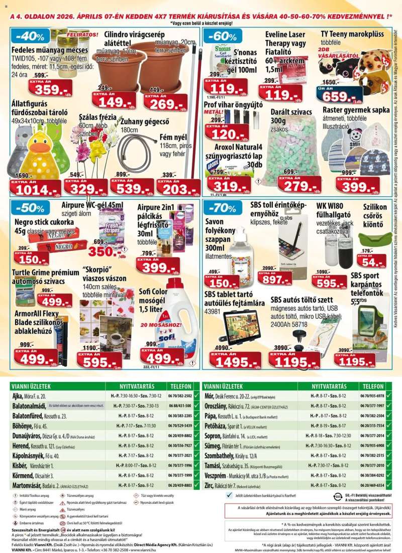 Vianni Vianni akciós újság 4 oldal