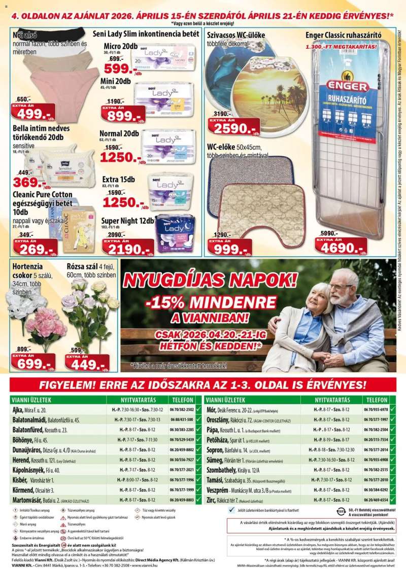 Vianni Vianni akciós újság 4 oldal
