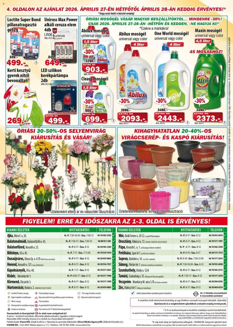 Vianni Vianni akciós újság 4 oldal